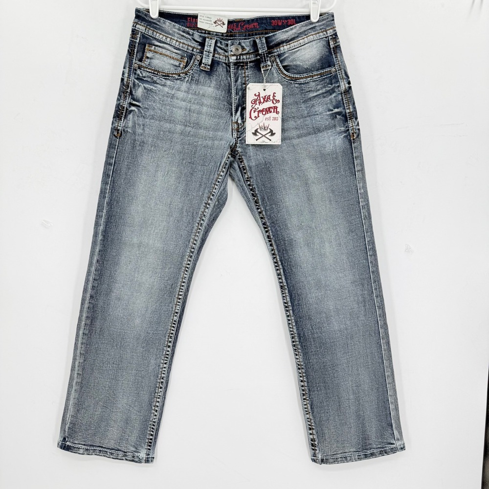Axe & Crown Men's Torino Classic Straight Jeans Size 30x30 Vernaulk Blue NWT